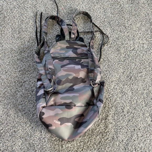 Rebecca Minkoff Green Camo Julian Nylon Leather Trim Backpack Tassel Zip Pull main image 8